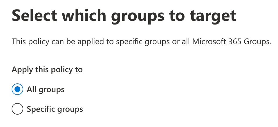 Select which groups to target