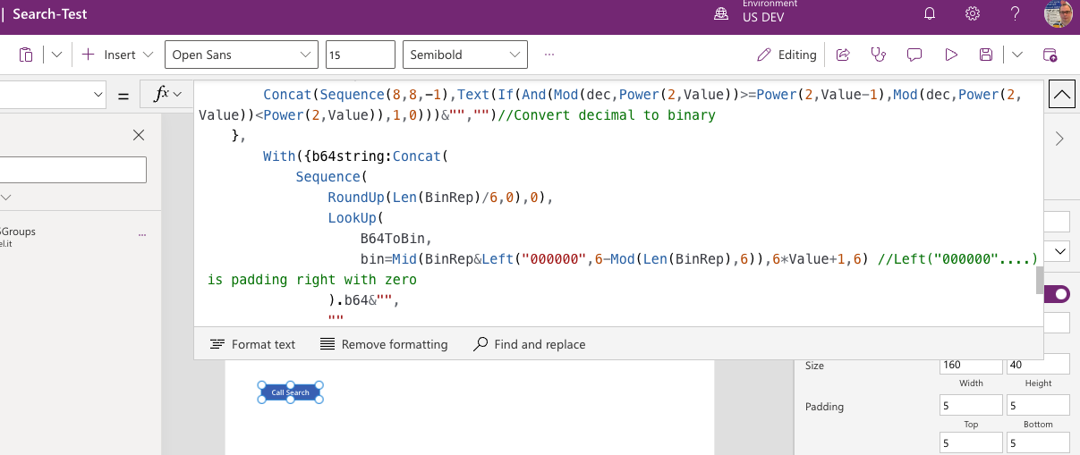Button control with OnSelect code